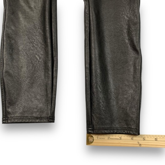 Spanx Leather Like Ankle Skinny Pants Size Medium PETITE Black High Rise Stretch - Picture 15 of 15